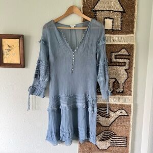 Sundance see through blue dress